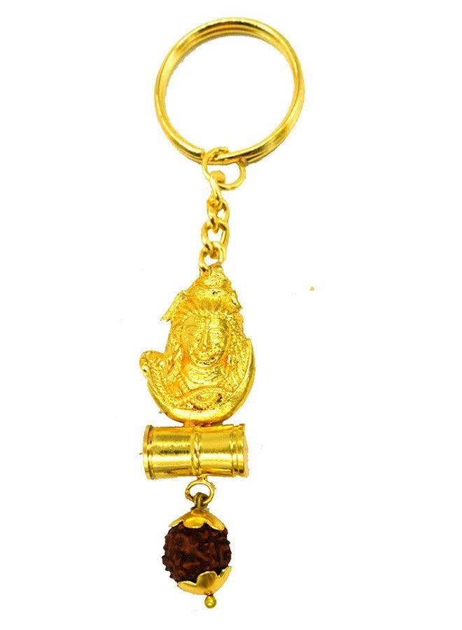 AFH Lord Shiva Shankar Damaru Religious Rudrkasha Decorative Key Chain - Image 1